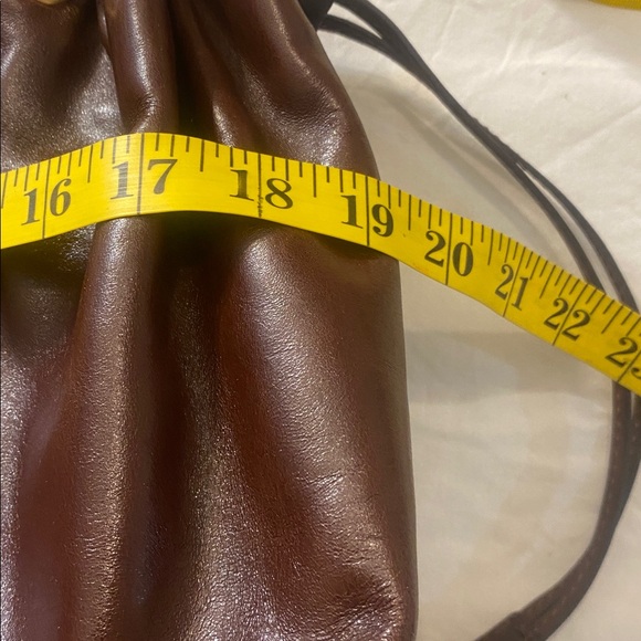 Luxe Leather Chocolate Brown Francesco Biasia Double Strap Tote Shoulder Bag - Picture 8 of 13